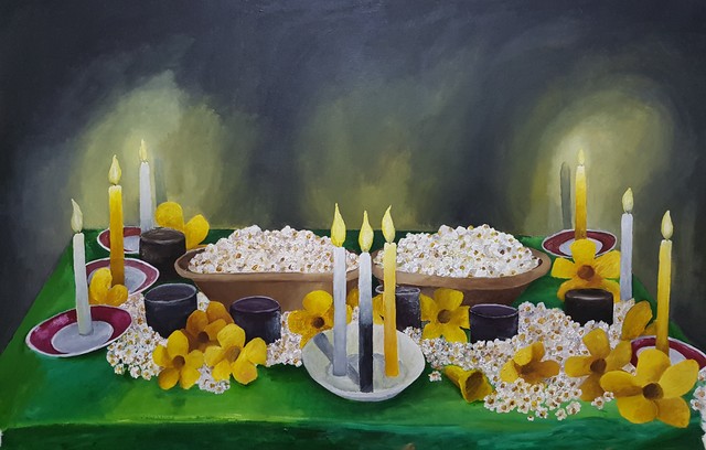 Julia Debasse, ‘Banquete para Omulu’, 2018, Painting, Acrylic on canvas, Portas Vilaseca Galeria