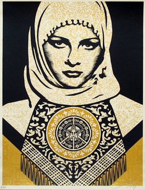 Shepard Fairey, ‘Arab Woman (Gold)’, 2008, Gregg Shienbaum Fine Art