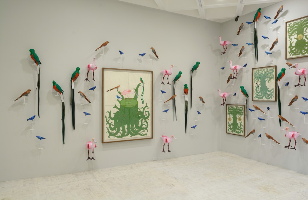 Installation view of "Special Project: Eduardo Sarabia. Celebrations and Other Feathered Serpent" at Museo Tamayo, Mexico City (2016). © Paolo Montalvo. Courtesy of Museo Tamayo Installation view of "Special Project: Eduardo Sarabia. Celebrations and Other Feathered Serpent" at Museo Tamayo, Mexico City (2016). © Paolo Montalvo. Courtesy of Museo Tamayo