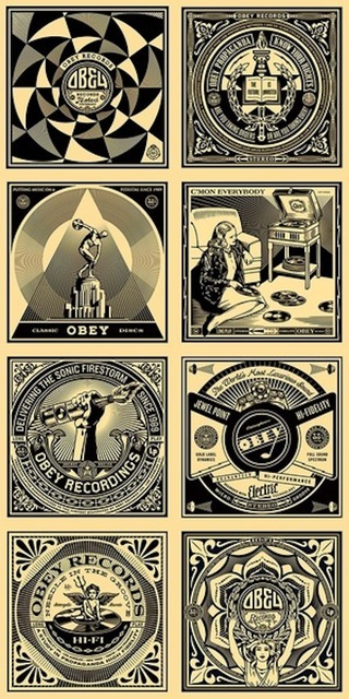 Shepard Fairey (OBEY), ‘50 Shades Of Black (Complete Set Of 8)’, 2011, Maddox Gallery