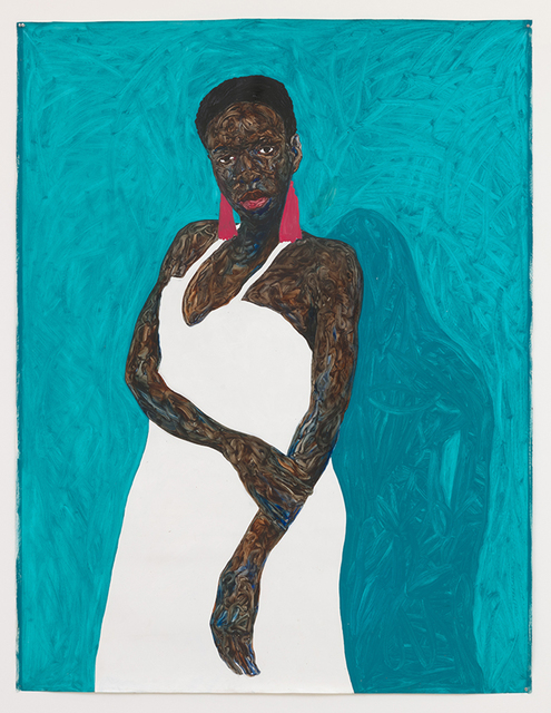Amoako Boafo, ‘Tassel Earrings’, 2019, Painting, Oil on canvas, Roberts Projects