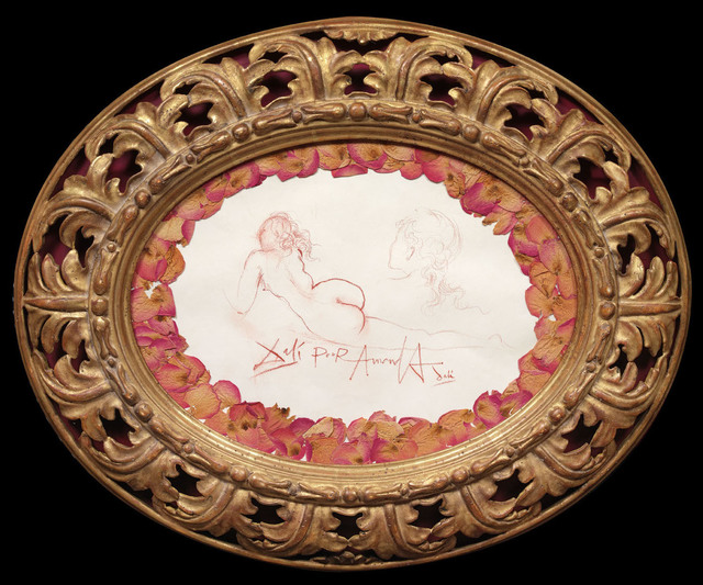 Salvador Dalí, ‘Amanda nue de Dos’, ca. 1972, Drawing, Collage or other Work on Paper, Charcoal and roses petals on paper, Galerie de Souzy
