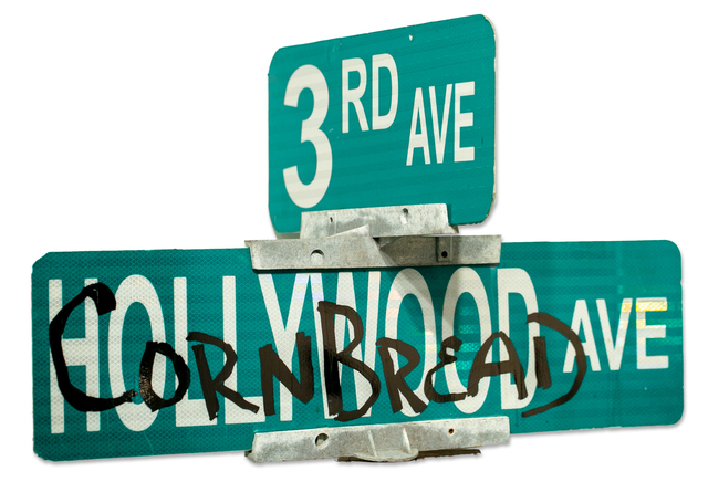 Cornbread, ‘Cornbread Hollywood Ave’, 2019, Painting, Acrylic on metal sign, Paradigm Gallery + Studio