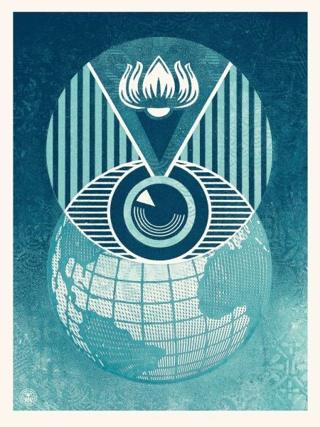 Shepard Fairey (OBEY), ‘FLINT EYE ALERT GLOBE’, 2017, Bruce Lurie Gallery