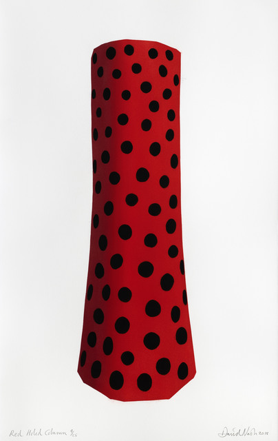 David Nash, ‘Red Holed Column’, 2018, Print, Pastel stencil on paper, Cristea Roberts Gallery