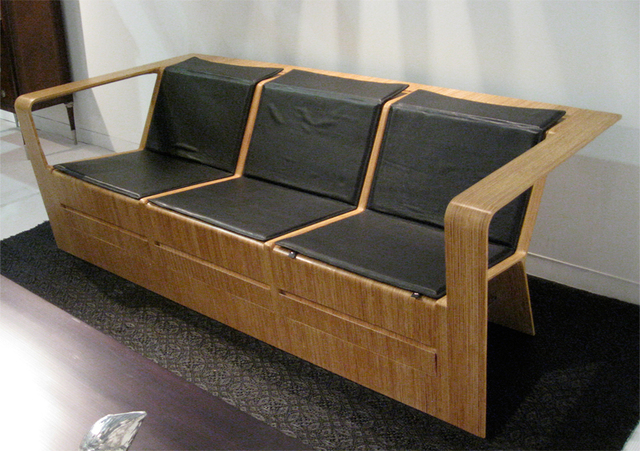 Sebastian Errazuriz, ‘Delta Sofa’, 2008, Design/Decorative Art, Carved laminated plywood and leather, Cristina Grajales Gallery