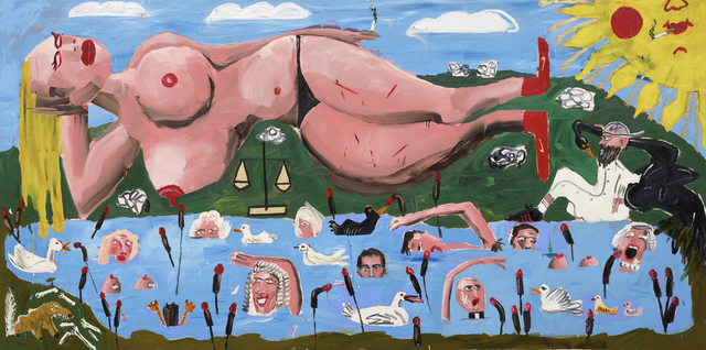 Dale Lewis, ‘Coq au vin’, 2016, Painting, Oil,acrylic and spray paint on canvas, CHOI&LAGER