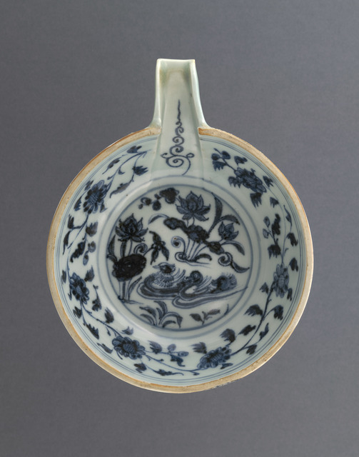 ‘Pouring Bowl’, 14th century, Design/Decorative Art, Porcelain (blue and white ware), National Gallery of Victoria