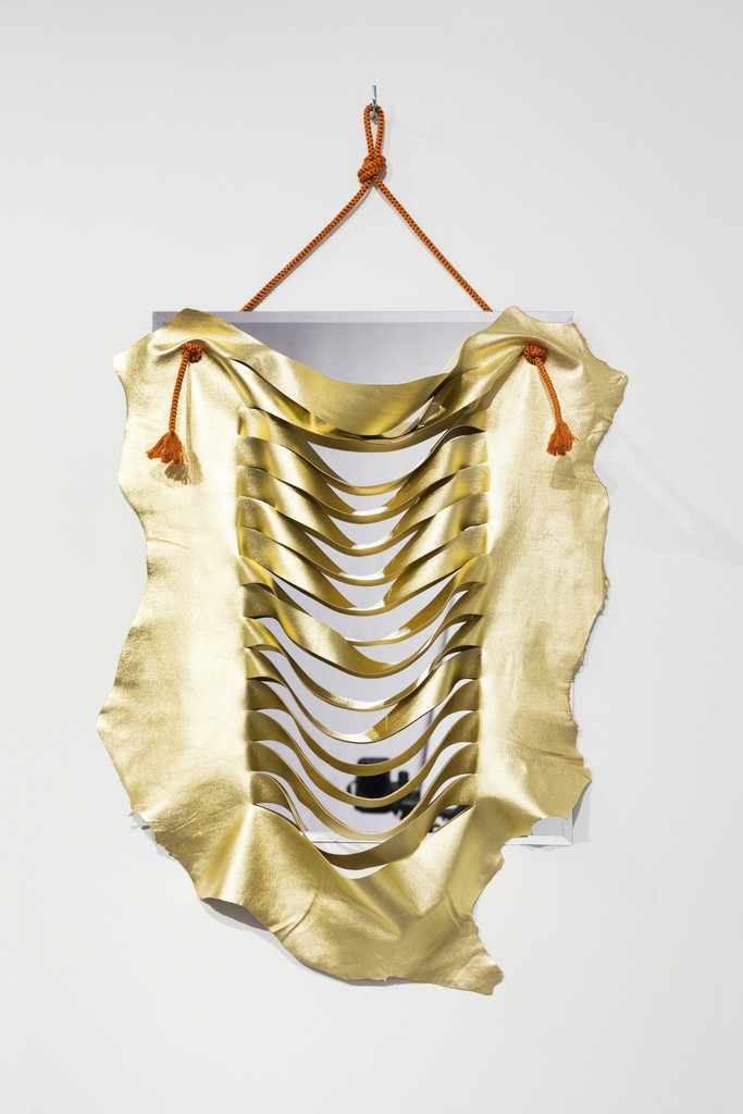 Ligia Dias
BOB, 2018
Mirror, metal, leather, silk
55 x 70 cm Ligia Dias
BOB, 2018
Mirror, metal, leather, silk
55 x 70 cm