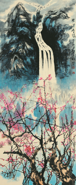 Zhang Yanyun, ‘泰山十二春秋-碧潭春晓’, 2012, Drawing, Collage or other Work on Paper, Ink and colour on paper, Tian Bai Calligraphy and Painting (天白書畫)