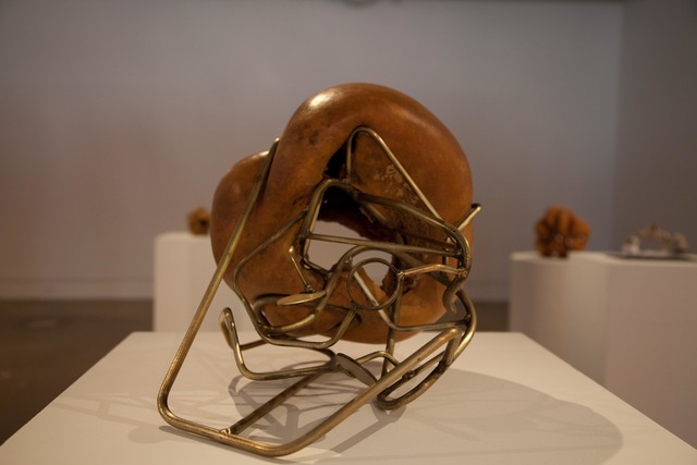 Rob Rhee, ‘Occupations of Uninhabited Space, MMF!’, 2016, Sculpture, Gourd, brass-plated steel, Fort Worth Contemporary Arts
