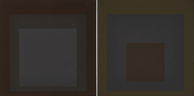 Josef Albers, ‘Two works of art: Profundo from the portfolio Soft Edge-Hard Edge, 1965; Late from the portfolio Soft Edge-Hard Edge, 1965’, Print, Screenprint in colors, Rago/Wright