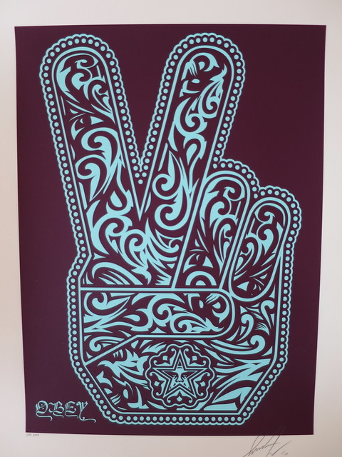 Shepard Fairey, ‘Obey Peace Fingers’, 2010, AYNAC Gallery