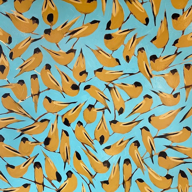 Joseph Bradley, ‘Goldfinches II’, 2020, Painting, Mixed Media, Shain Gallery