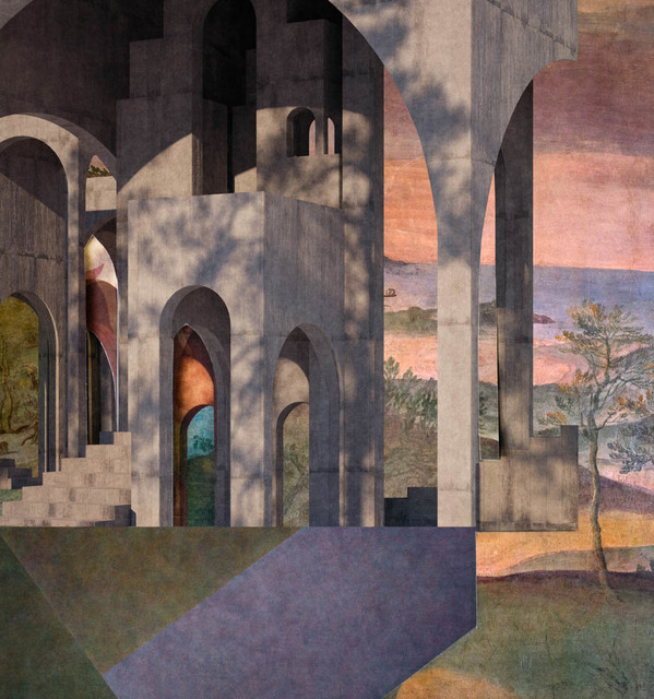 Cooper & Gorfer, ‘Architecture Against Painted Landscape’, 2018, Photography, Archival pigment print, Larsen Warner