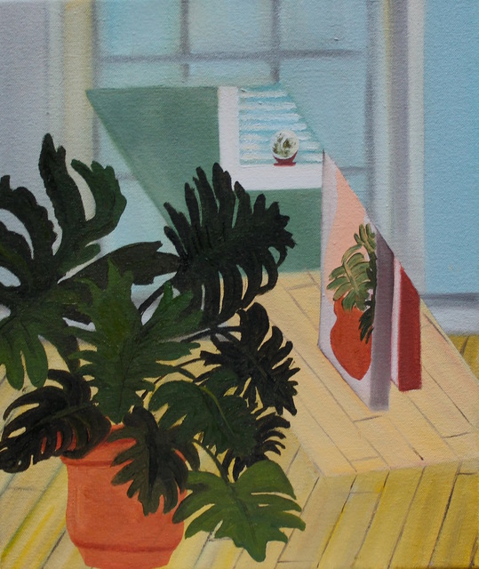 Delilah Ray Miske, ‘Plant with Mirror’, 2018, Painting, Oil on canvas, Deep Space Gallery
