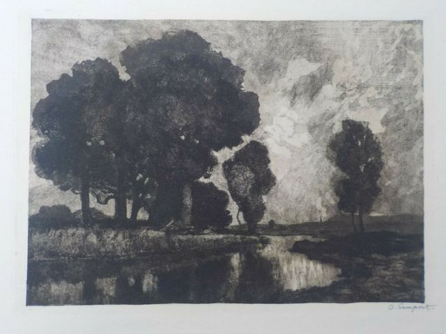 Otto Gampert, ‘Eichengruppe am Bach’, ca. 1900, Print, Etching and aquatint, Sylvan Cole Gallery