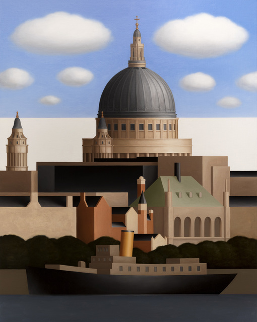 Renny Tait, ‘St Paul's Cathedral, Blue Sky, Clouds, from the Thames’, 2017, Flowers