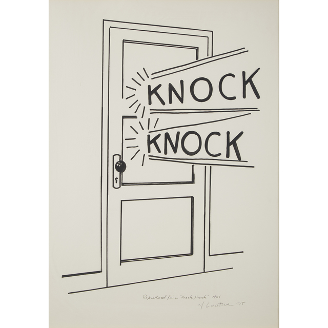 Roy Lichtenstein, ‘Knock, Knock Poster’, 1975, Posters, Line-cut on Arches, Freeman's