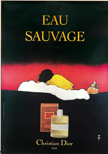 René Gruau, ‘EAU SAUVAGE’, ca. 1980, Posters, Nice poster. Gruau had a long career with the Maison Dior; and this is one of his best works., Cambi