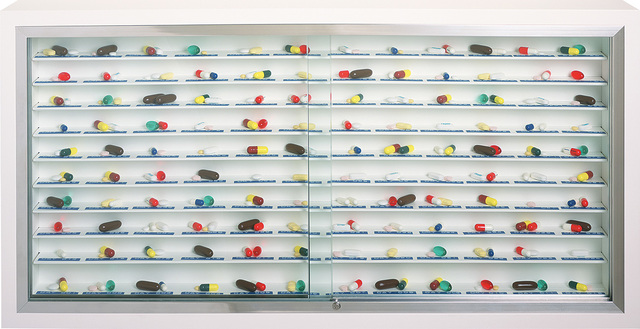 Damien Hirst, ‘Day by Day’, 2003, Other, Glass, painted MDF, aluminium, stainless steel, Dymo tape and pills, Phillips