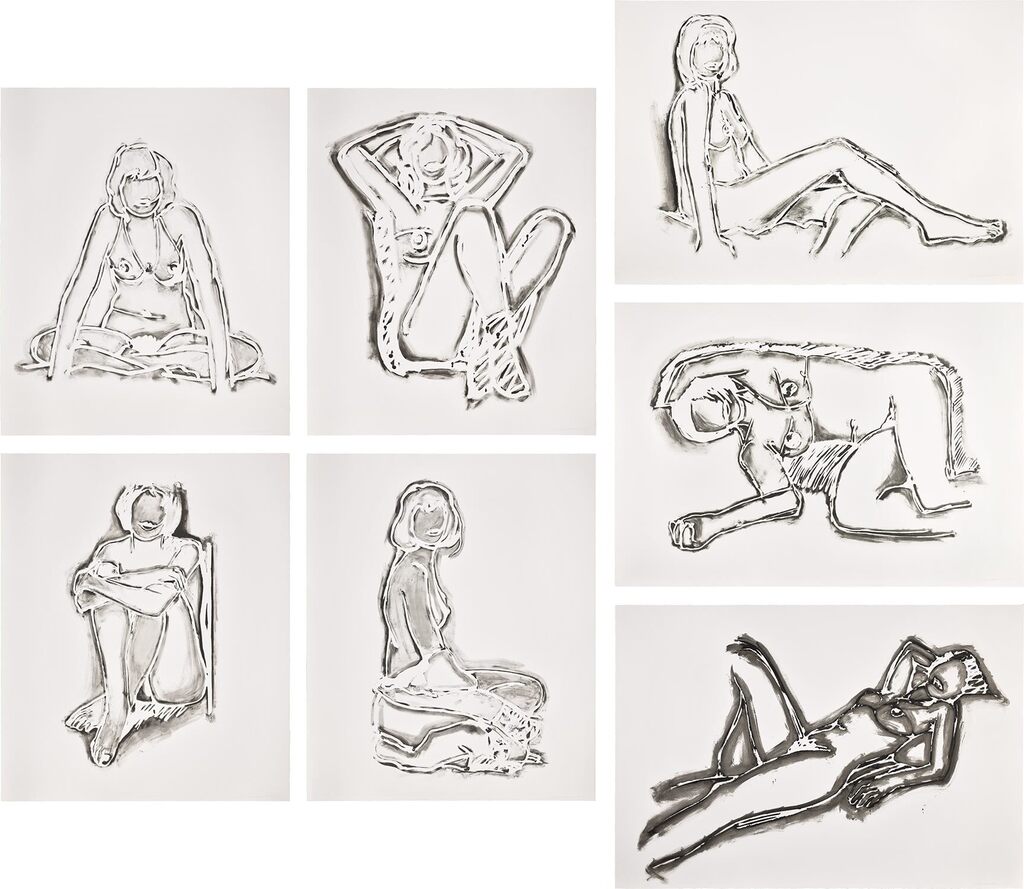 Tom Wesselman - Monica Sitting Cross Legged; Rosemary Sitting Up Straight; Monica Sitting, One Leg on the Other; Monica Si...