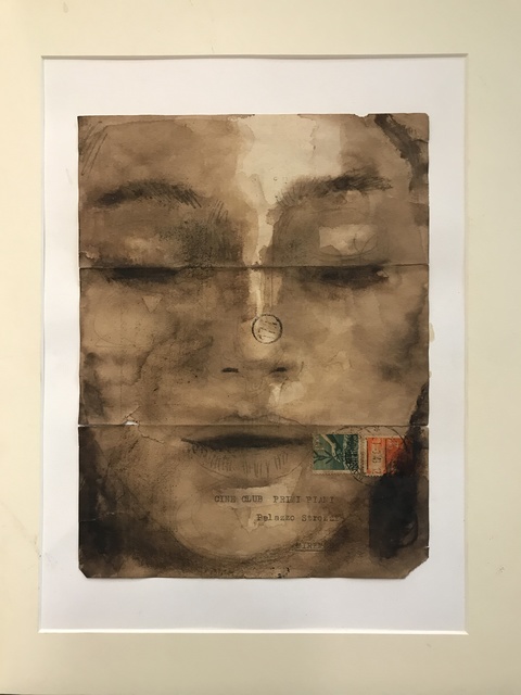 Fabio Imperiale, ‘Postales 018’, 2016, Drawing, Collage or other Work on Paper, Mixed technique on ancient postal paper, Collezionando Gallery