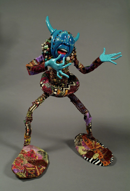Chris Malone, ‘Eating Gilbert Grape’, Sculpture, Mixed Media, Polymer Clay, Wire, Fabric, Glue, Acrylic Paint - Sculptural 'Doll' with Movable/Posable Appendages, Zenith Gallery