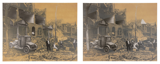 Roger Welch, ‘Earthquake’, 1980, Photography, Watercolor ink on photograph (Diptych), ClampArt