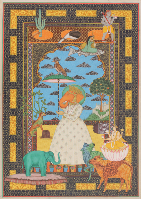 Alexander Gorlizki, ‘What's New’, 2018, Drawing, Collage or other Work on Paper, Pigment and gold on paper, Berggruen Gallery