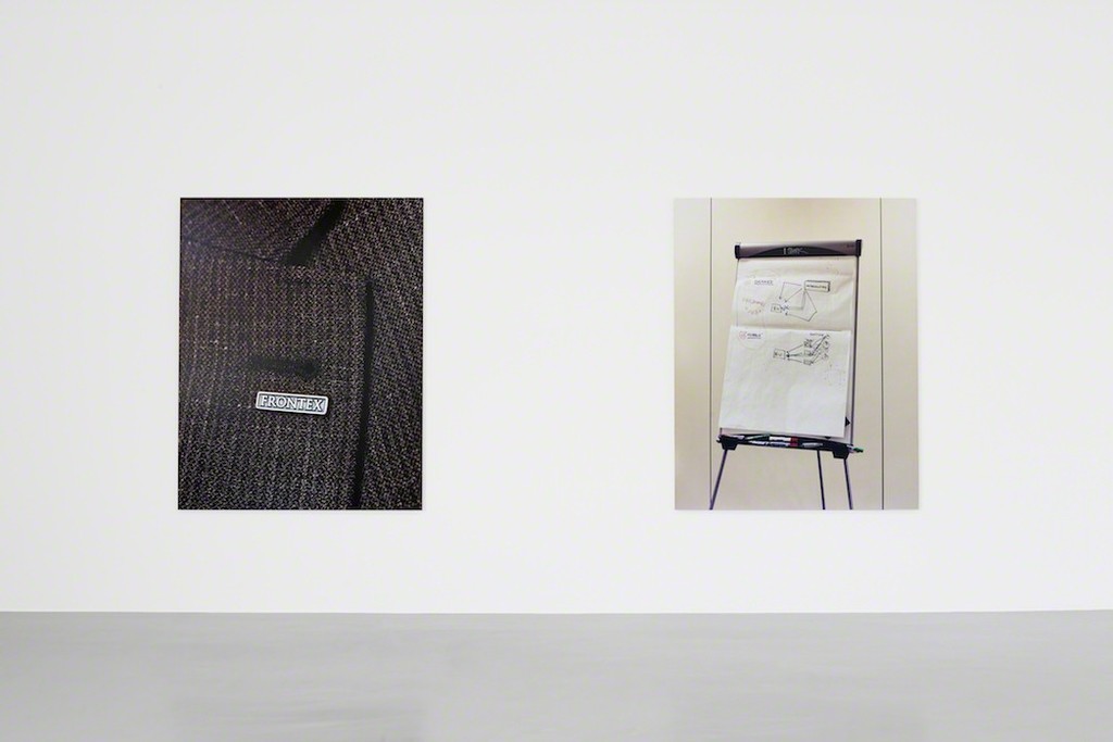 Leon Kahane
FRONTEX #4 (Jacket), Warschau, 2009 and FRONTEX #5 (Flipchart), Warschau, 2009
Photographies on Alu-Dibond
each 160 x 125 cm
Courtesy Leon Kahane
Photo: Franziska von den Driesch Leon Kahane
FRONTEX #4 (Jacket), Warschau, 2009 and FRONTEX #5 (Flipchart), Warschau, 2009
Photographies on Alu-Dibond
each 160 x 125 cm
Courtesy Leon Kahane
Photo: Franziska von den Driesch