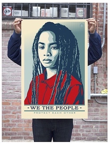 Shepard Fairey, ‘Protect Each Other - Unsigned Offset’, 2017, Print, Offset lithograph on cream paper, Blackline Gallery
