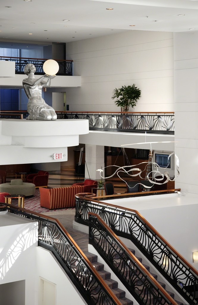 Jacques Jarrige "Waves " Hand Hammered Aluminum Mobile Sculpture at Pullman Miami Jacques Jarrige "Waves " Hand Hammered Aluminum Mobile Sculpture at Pullman Miami