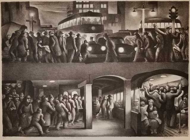 Benton Spruance, ‘The People Work series of four lithographs’, 1937, Print, Lithograph on RIVES paper, full margins., Catherine E. Burns Fine Prints
