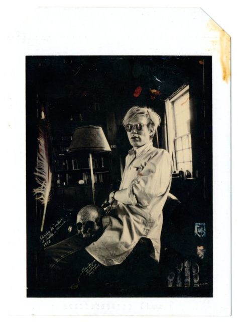 Peter Beard, ‘Andy Warhol at Home with Skull 1972’, 1990, Photography, Polaroid 3 photograph with blood, Woodward Gallery