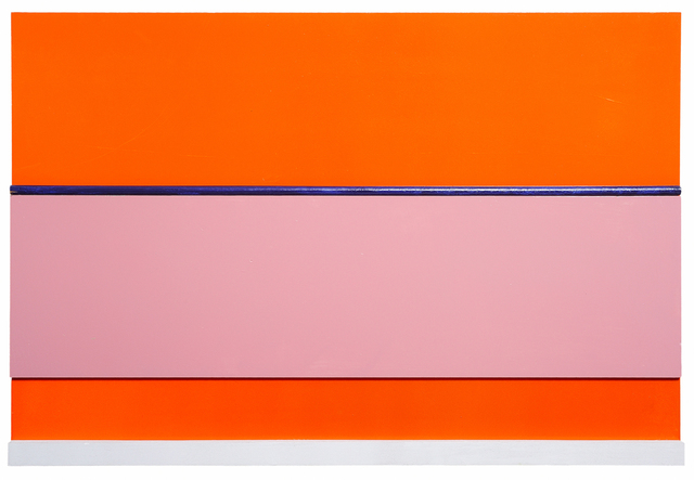 John Nixon, ‘Orange monochrome construction with 3 colours’, 2000, Charles Nodrum Gallery