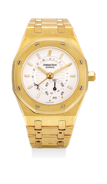 Audemars Piguet, ‘A rare and fine yellow gold annual calendar wristwatch with bracelet, guarantee and box’, Circa 2004, Phillips