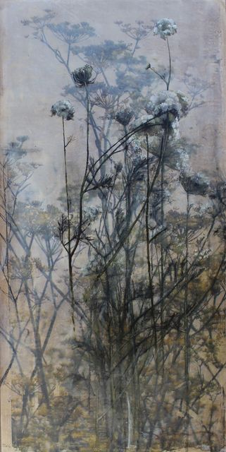 Diana Majumdar, ‘Queen Anne Lace’, 2017, Mixed Media, Photo transfer on wood, encaustic oil painting, Seager Gray Gallery