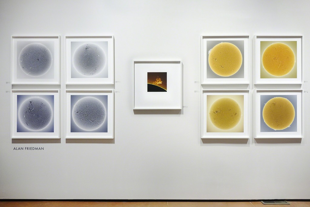 Alan Friedman's Sun images; installed at photo-eye Gallery as a part of FIRE AND ICE. Alan Friedman's Sun images; installed at photo-eye Gallery as a part of FIRE AND ICE.