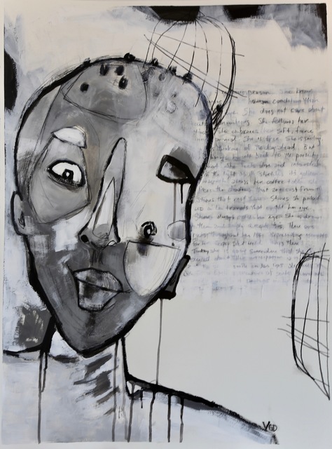 Vikki Drummond, ‘LADY WITH A STRAW CLOCHE’, 2018, Painting, Acrylic on canvas - unframed, ARTE funktional