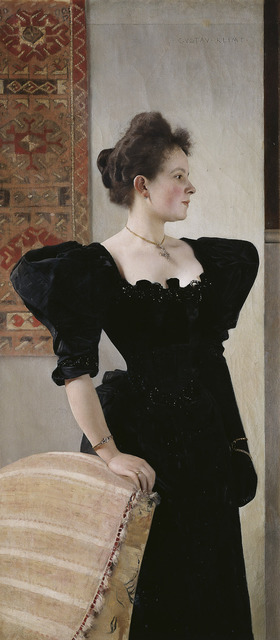 the woman in black dress