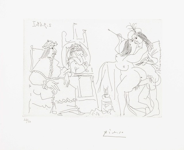 Pablo Picasso, ‘Raphaël et la Fornarina. X: le Pape a fait apporter son fauteuil, from La Série 347’, 1968, Christie's