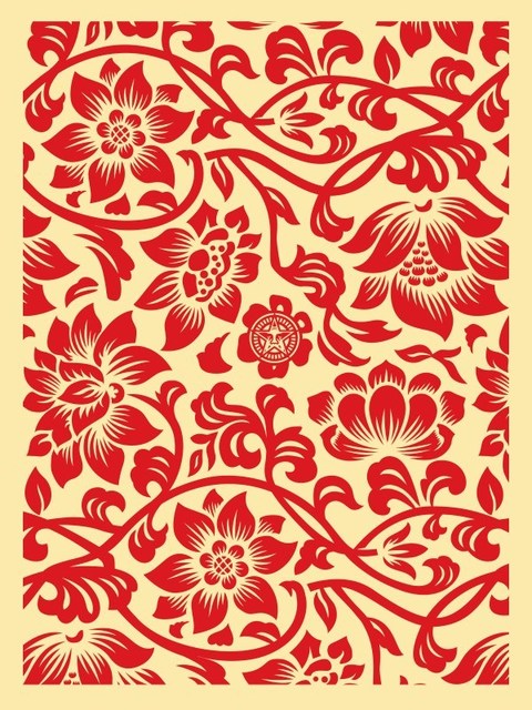 Shepard Fairey (OBEY), ‘Floral Takeover (Red/Cream)’, 2017, Dope! Gallery