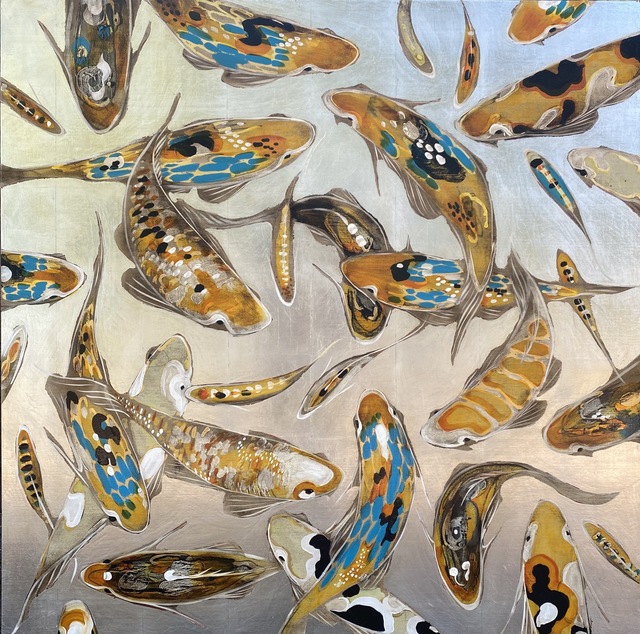 Joseph Bradley, ‘Koi on Silver 3’, 2020, Painting, Mixed Media, Shain Gallery