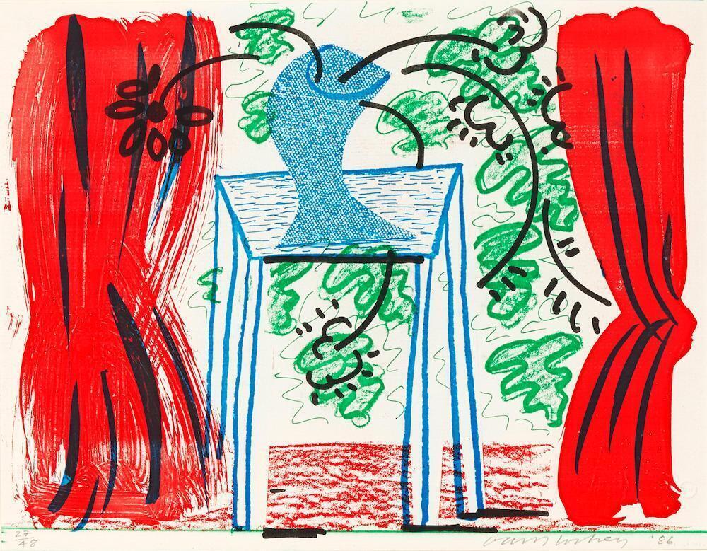 David Hockney - Still Life with Curtains March 1986 (Museum of Contemporary Art Tokyo 289)