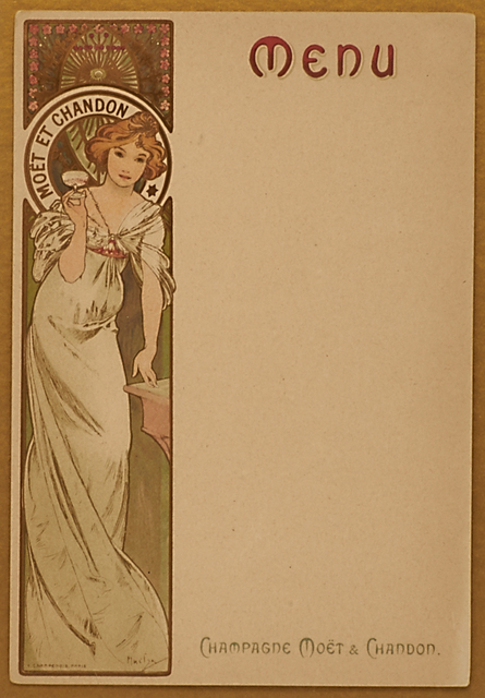 Alphonse Mucha Moet Chandon Champagne Menu Card One Of A Set Of Ten Images France 19 Artsy