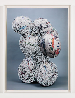 Nicolas Lobo, ‘Balloon collage (Palsy version #9 (interrupted))’, 2013, Photography, C-print on Fuji crystal archive paper, paint stick, Nina Johnson