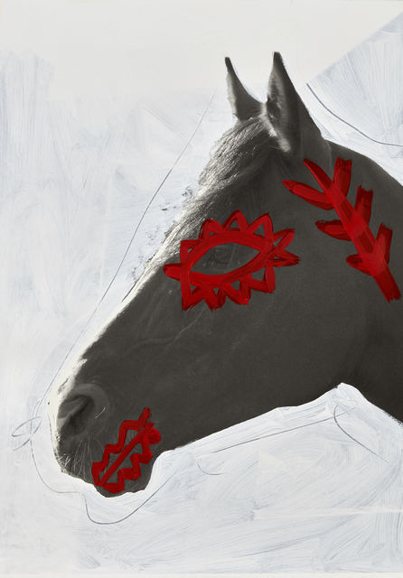 Giuseppe De Mattia, ‘ Decorations for War Horses #3, Bologna ’, 2019 , Mixed Media, Xerox print, acrylic on 100 % cotton paper, Matèria