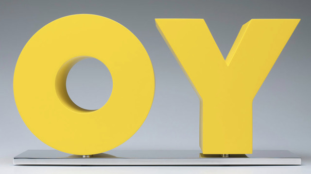 Deborah Kass, ‘OY/YO’, 2011, Sculpture, Painted Aluminum on polished aluminum base, Heather Gaudio Fine Art