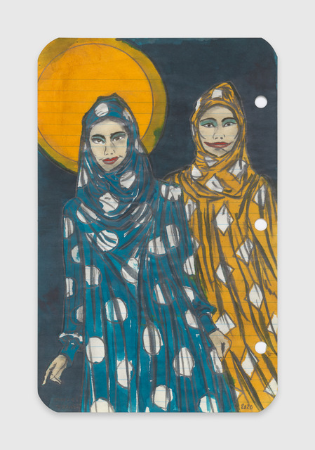 Marcel Dzama, ‘Sisters in Marrakesh’, 2020, Drawing, Collage or other Work on Paper, Watercolor, ink, graphite on paper, Friends Seminary Benefit Auction